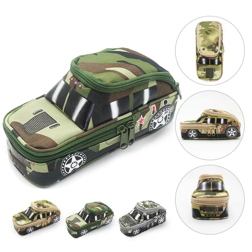 V888-ELOSUNG26529-202504291531-00 Three-piece camouflage pencil case - school supplies for students - Image 1