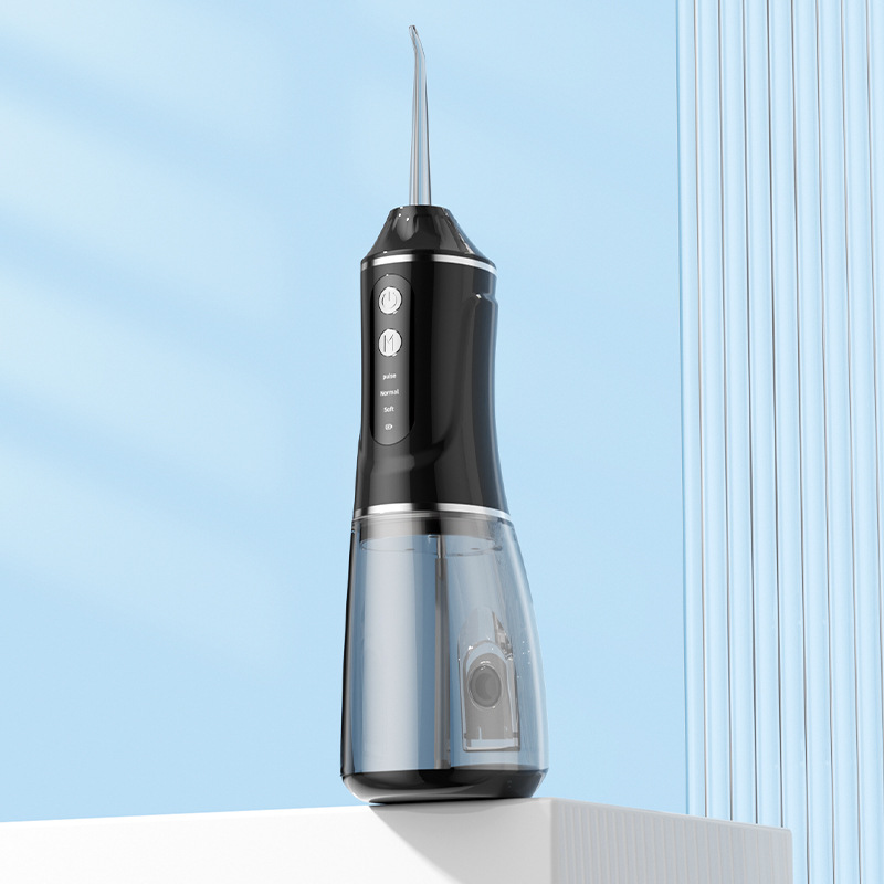 V888-ELOSUNG26554-202505081753-00 Portable Electric Oral Irrigator with 4 Nozzles 3 Pressure Modes - Black - Image 1