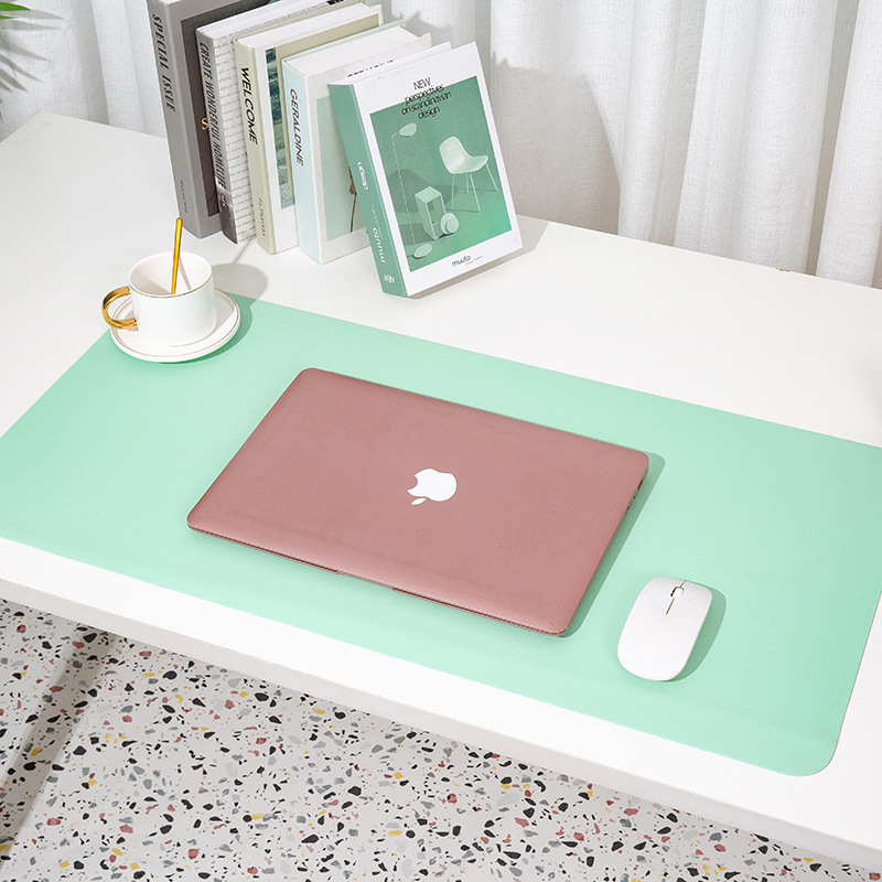 V888-ELOSUNG26566-202505081807-00 Green Extra-Large Leather Table Mat for Study & Work - Pad for Students & Office Use (100x50cm) - Image 1