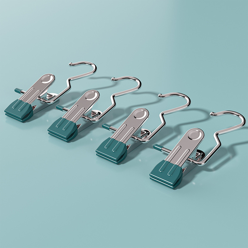 V888-ELOSUNG26682-202505131935-00 Dark green Stainless Steel Hanging Clips (35 PCS) - Strong Grip for Pants, Hats, Socks, Laundry - Image 1