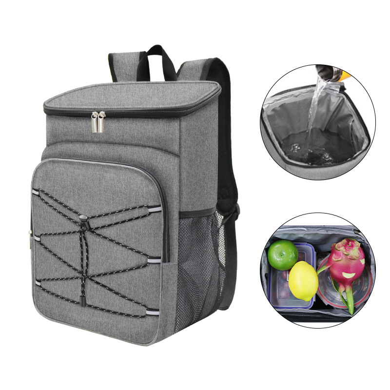 V888-ELOSUNG26712-202505131827-00 Grey Large Insulated Cooler Backpack - Leakproof, Lightweight for Picnic, Beach, Camping - Image 1