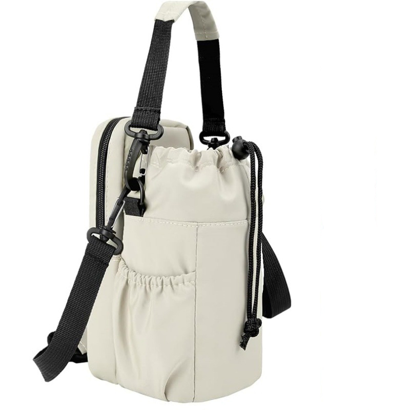 V888-ELOSUNG26717-202505131635-00 Beige Portable Crossbody Water Bottle Holder with Multiple Pockets - Thermal Cooler Bag - Image 1