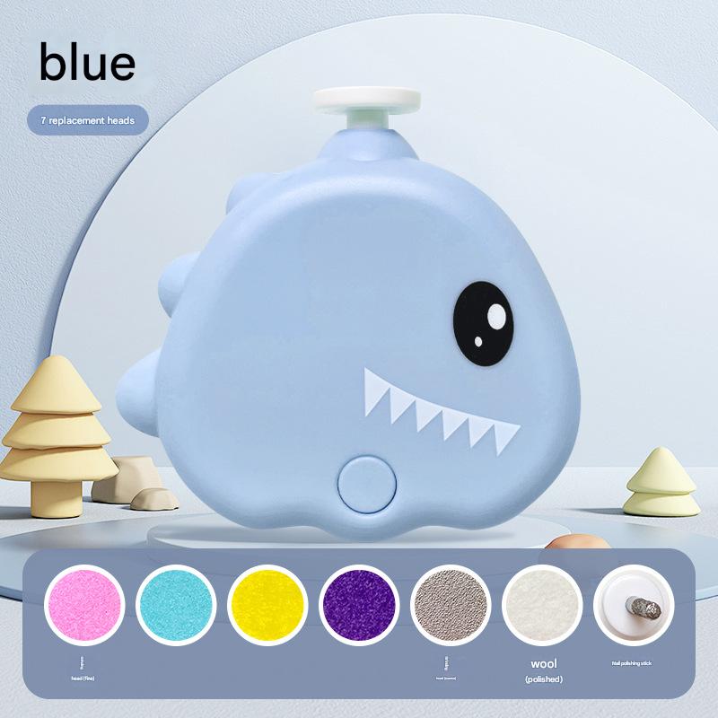 V888-ELOSUNG26852-202505151737-00 Blue Cute Dinosaur Electric Pet Nail Grinder - 3-Speed, Low Noise, USB-C for Dogs & Cats - Image 1