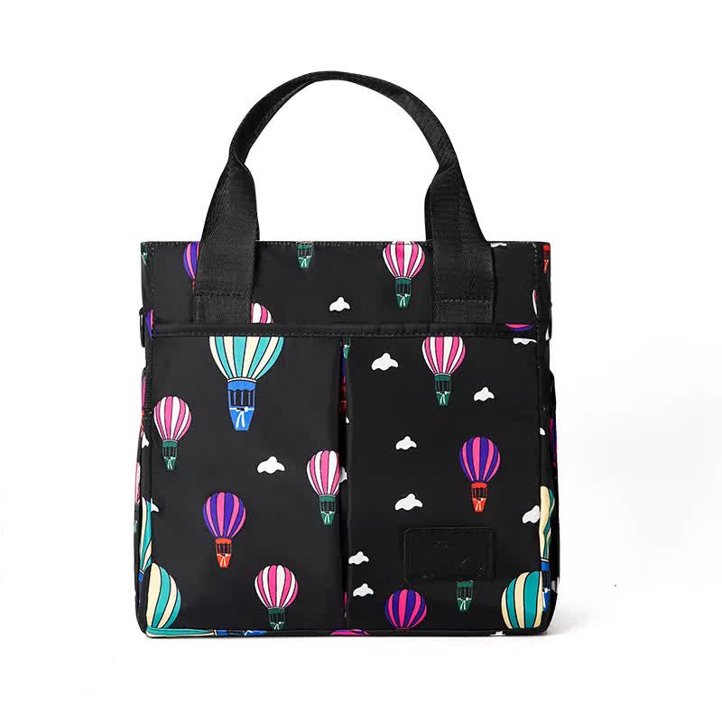 V888-ELOSUNG27076-202504211131-00 Black Versatile Nappy Bag Tote - Lightweight Diaper Bag with Insulated Pocket & Crossbody Strap - Image 1