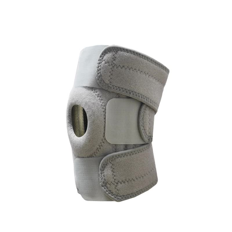 V888-ELOSUNG27328-202504301616-00 Grey Adjustable Knee Brace Support (Pair) with Dual Spring Stabilizers & Patella Gel Pad - Non-Slip for Sports Running Hiking - Image 1
