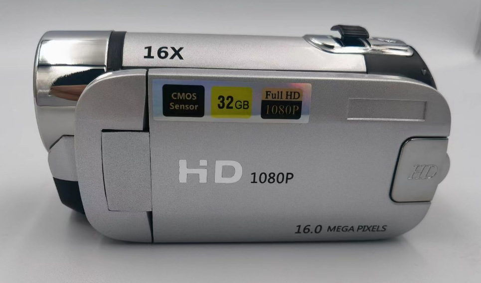 V888-ELOSUNG27405-202505081736-00 Silver Capture Life's Moments: HD 1080P Digital Camcorder - 16MP Photos, 16X Digital Zoom, 2.7 LCD Screen" - Image 1