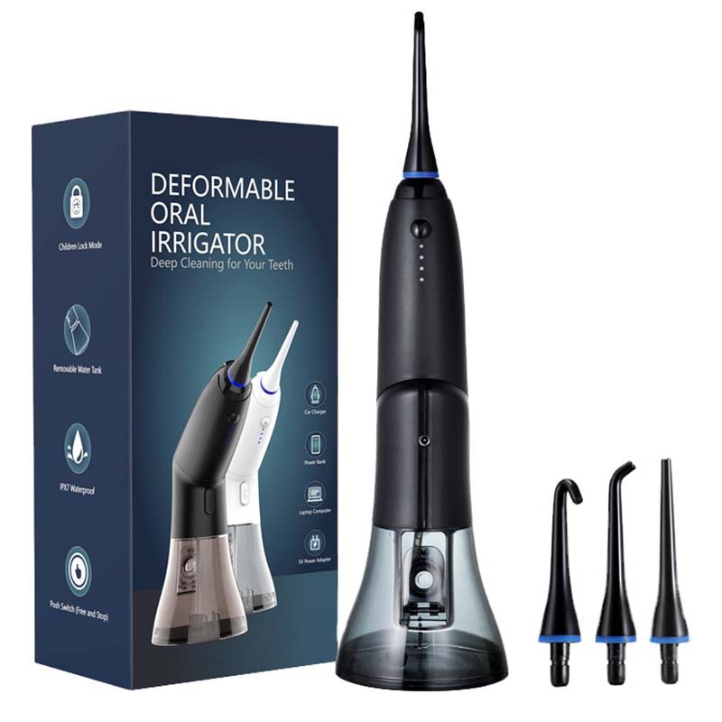 V888-ELOSUNG27408-202505081742-00 Black Advanced Portable Water Flosser - Rechargeable Oral Irrigator, IPX7 Waterproof, 4 Cleaning Modes for Deep Dental Care - Image 1