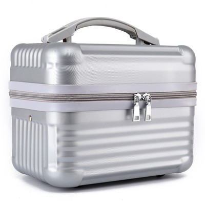 V888-ELOSUNG27478-202505131737-00 Silver Durable Hard Shell Makeup Travel Case - Large Capacity Portable Cosmetic Organizer Box with Handle - Image 1