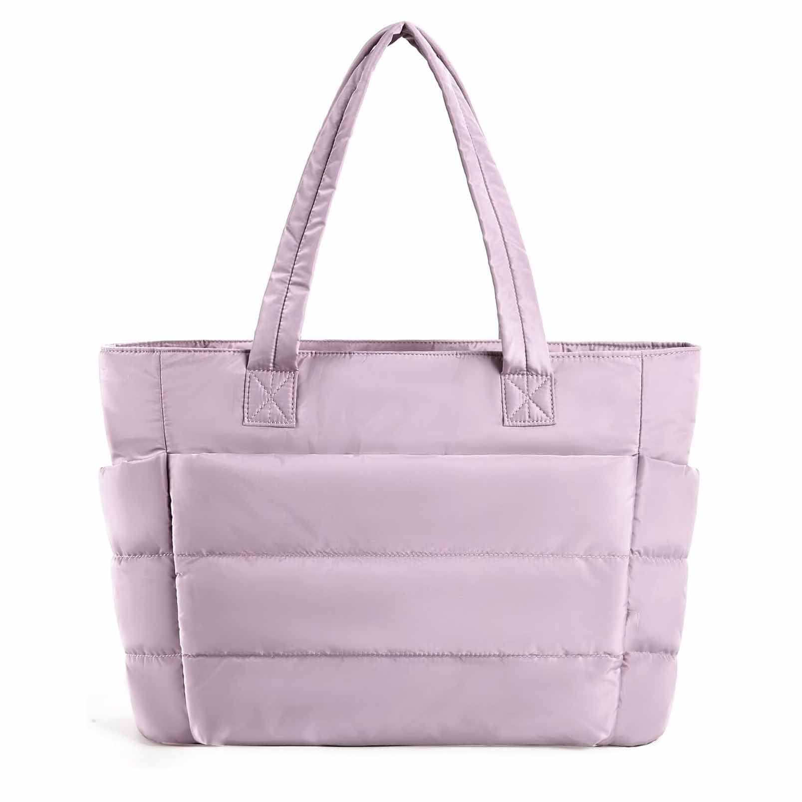 V888-ELOSUNG28155-202504281448-00 Light Purple Large Capacity Nylon Tote Bag for Women - Fashionable Travel Shoulder & Crossbody Handbag - Image 1