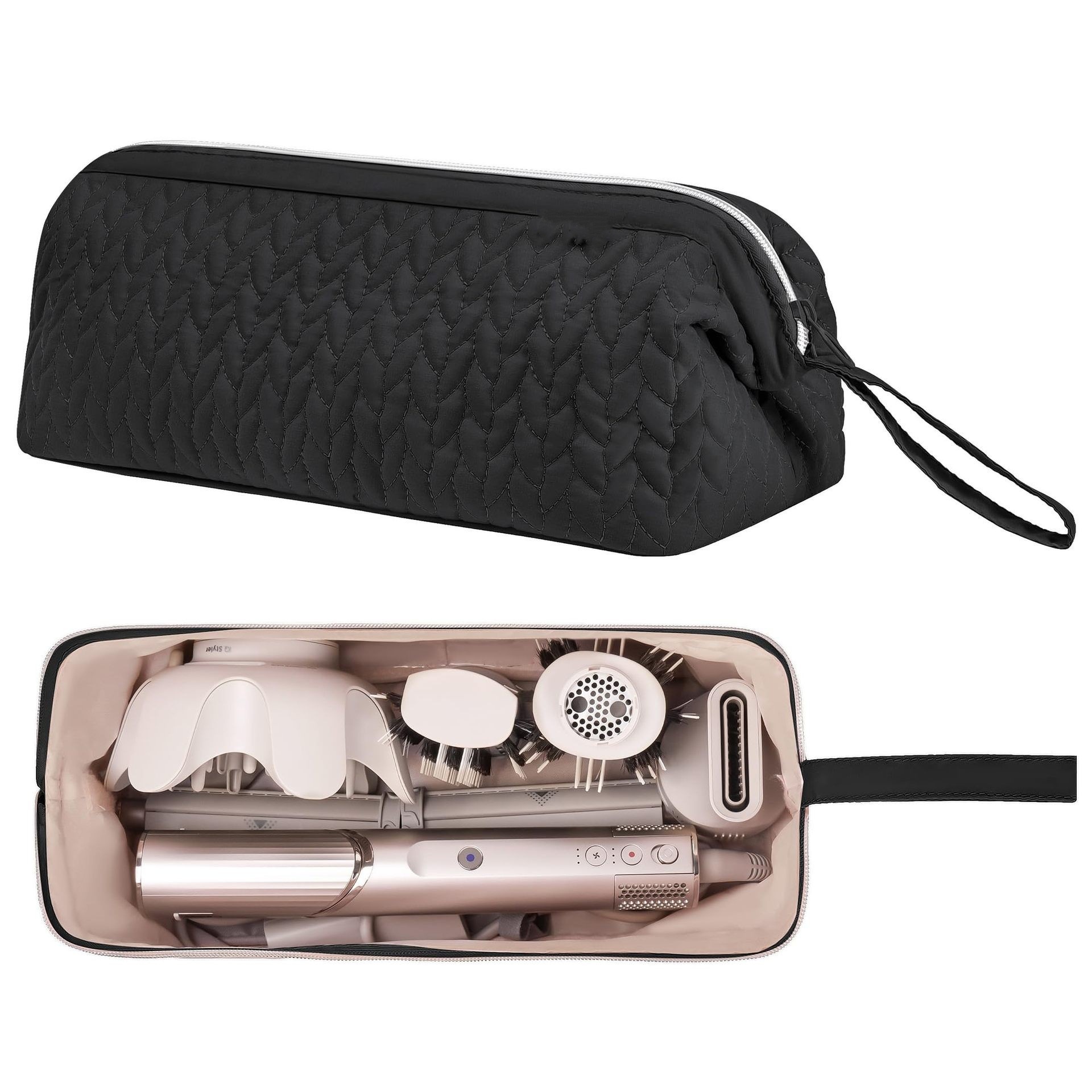 V888-ELOSUNG28161-202504281537-00 Black Hair Styler Travel Case - Protective Storage Organizer Bag for Dryer, Curling Iron & Accessories - Image 1