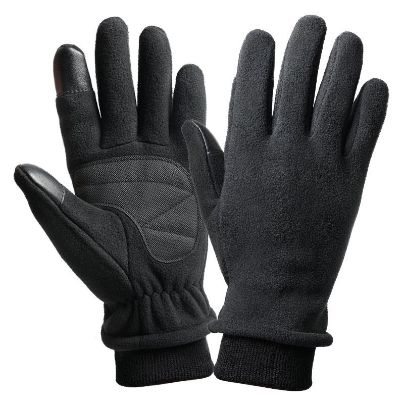 V888-ELOSUNG28163-202504281540-00 S Black Warm Windproof Touchscreen Gloves - Anti-Slip Grip for Winter Cycling & Outdoor Sports - Image 1
