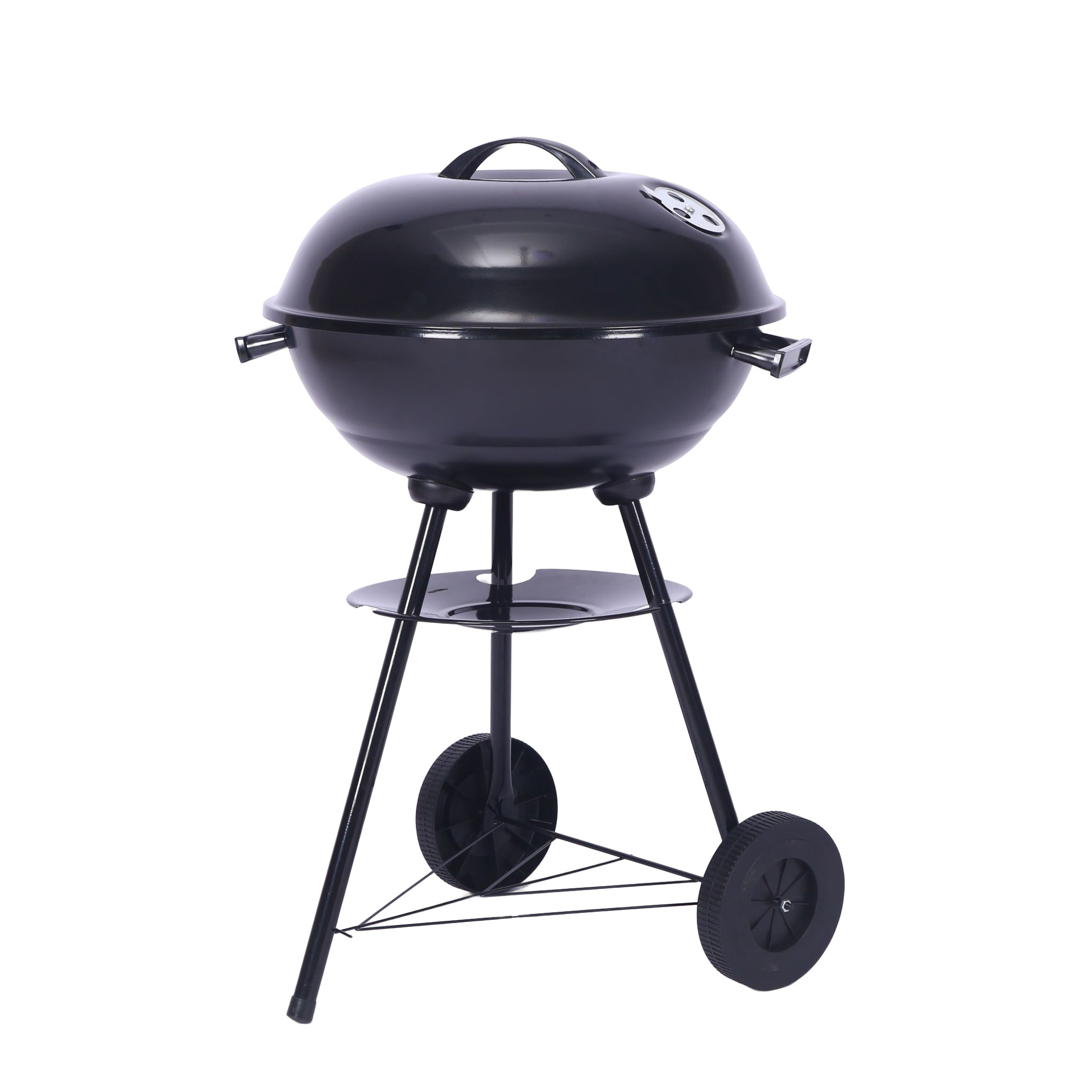 V888-ELOSUNG28465-202505131647-00 Outdoor Folding Apple-Shaped Stainless Steel Charcoal Barbecue Grill - 41cm Grill Net - Image 1