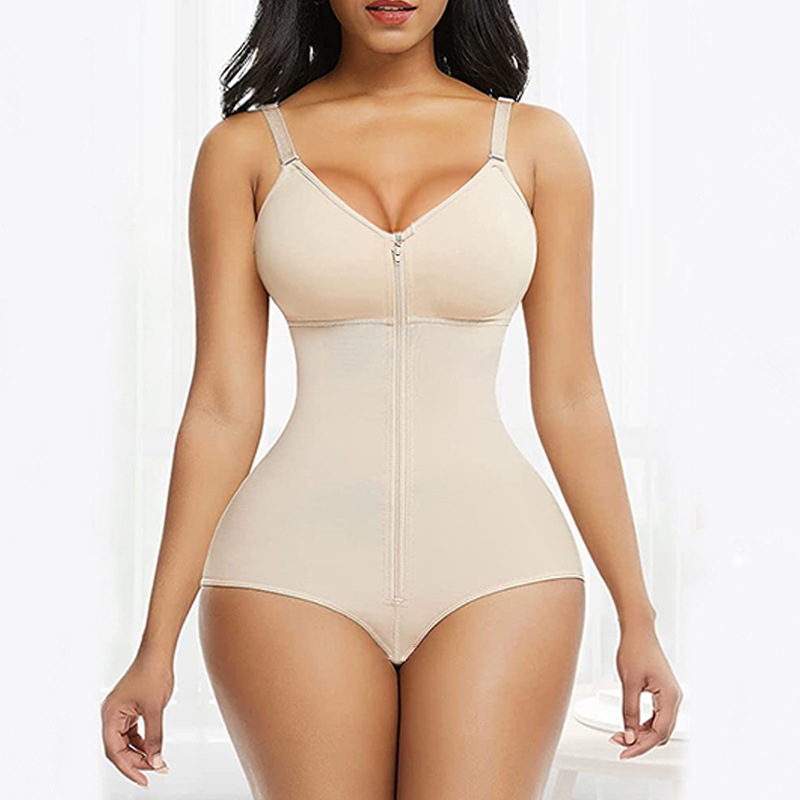 V888-ELOSUNG28474-202505131846-00 XL Skin Color Women's Seamless Body-Shaping Onesie with Zipper - Abdomen Slimming and Hip Lifting - Image 1