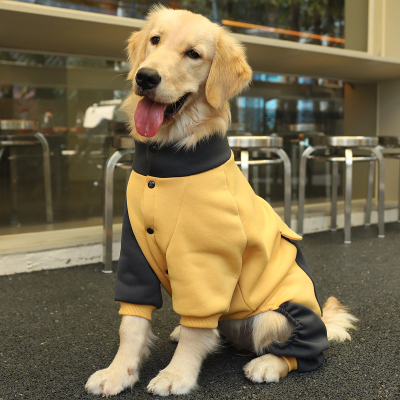 V888-ELOSUNG28624-202505151705-00 4XL Recommended 30-40 Pounds Yellow Autumn-Winter Dog Hoodie for Medium to Large Breeds - Golden Retriever & Labrador - Image 1