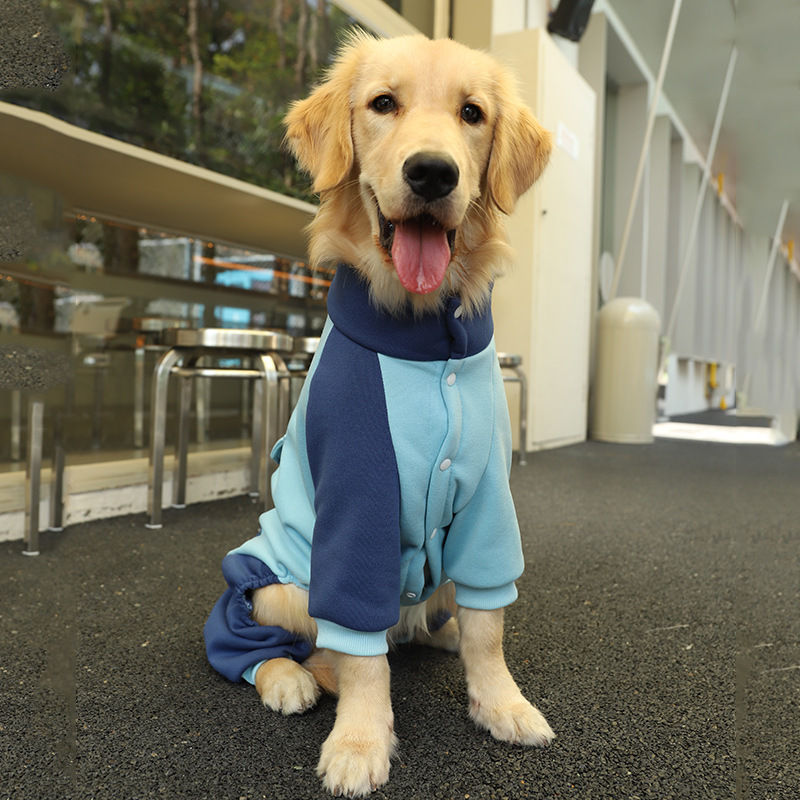V888-ELOSUNG28656-202505191211-00 3XL Recommended 20-30 Pounds Blue Autumn-Winter Dog Hoodie for Medium to Large Breeds - Golden Retriever & Labrador - Image 1