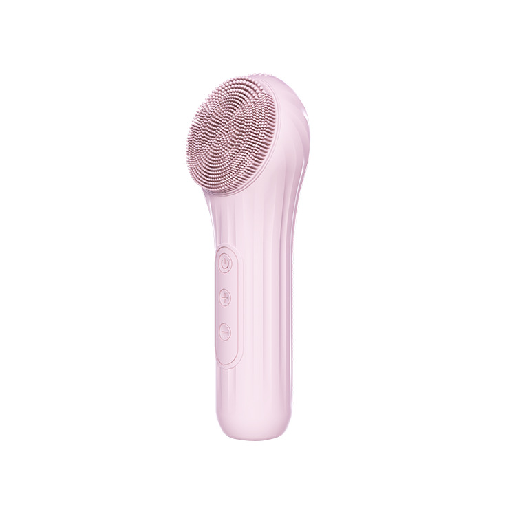 V888-ELOSUNG29224-202505261540-00 Silicone Facial Cleansing Brush - 6-Speed Vibration, Food-Grade Antibacterial Material with Warming Function(pink) - Image 1