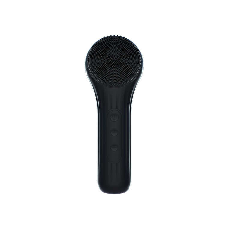 V888-ELOSUNG29226-202505261611-00 Silicone Facial Cleansing Brush - 6-Speed Vibration, Food-Grade Antibacterial Material with Warming Function(Black) - Image 1