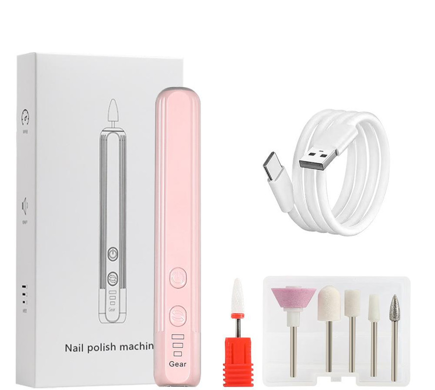 V888-ELOSUNG29252-202505261511-00 Portable Electric Nail Drill Pen Kit - USB-C Rechargeable, 3-Speed, High Torque, Low Heat(Pink) - Image 1