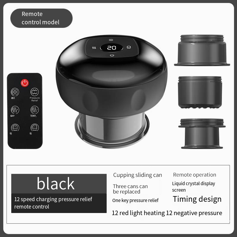 V888-ELOSUNG29302-202505261535-00 Smart Electric Cupping Therapy Massager - Adjustable Suction & Heat, Red Light Therapy, USB-C Rechargeable(Black) - Image 1