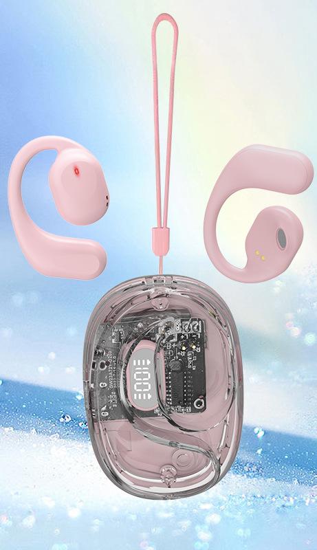 V888-ELOSUNG29310-202505261538-00 OWS Open-Ear TWS Earbuds with AI Translation - Bluetooth 5.4, 360 ACS Sound, LED Display Case(Pink) - Image 1