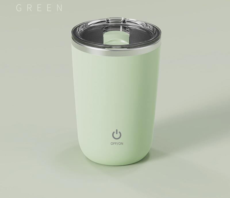 V888-ELOSUNG29315-202505261545-00 Mini Portable Electric Self-Stirring Mug - USB-C Rechargeable, 4-Hour Use, Stainless Steel (Green) - Image 1