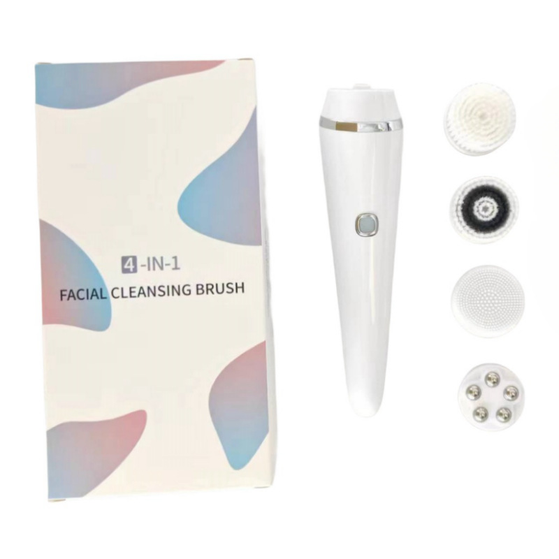 V888-ELOSUNG29385-202505301127-00 4-in-1 Electric Facial Cleansing Brush & Massager - IPX6 Waterproof, 3 Speeds, Bi-Directional Spin, USB Rechargeable(white) - Image 1