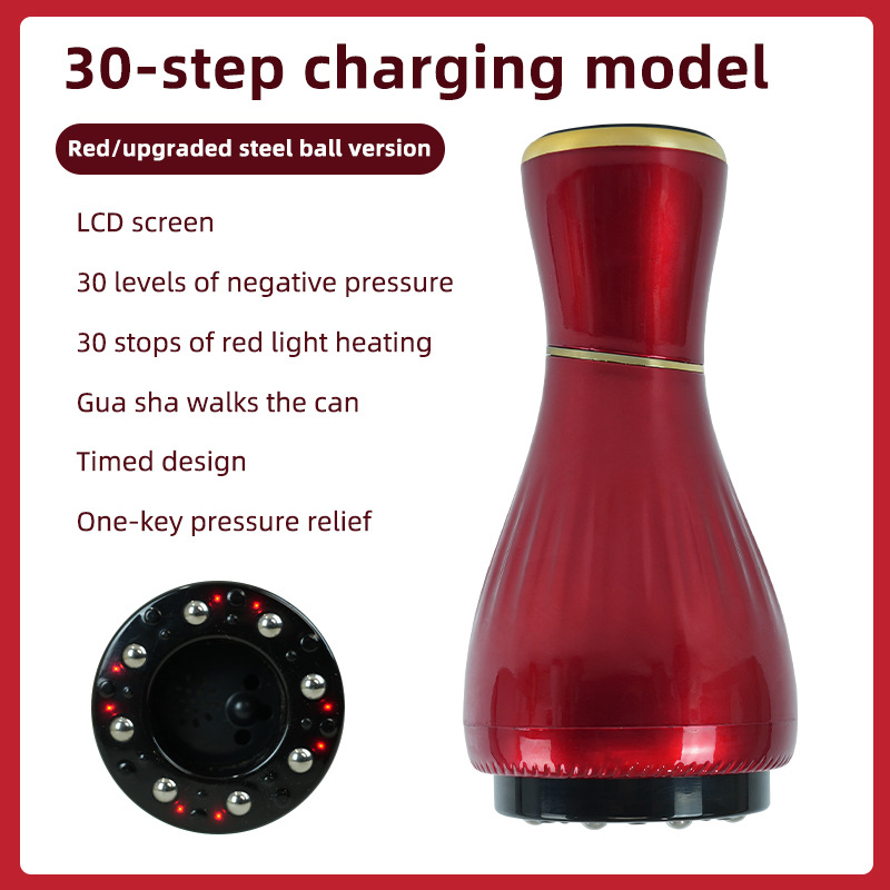 V888-ELOSUNG31142-202505261517-00 Red Portable Electric Cupping Therapy Device - Adjustable Intensity & Heat - Image 1