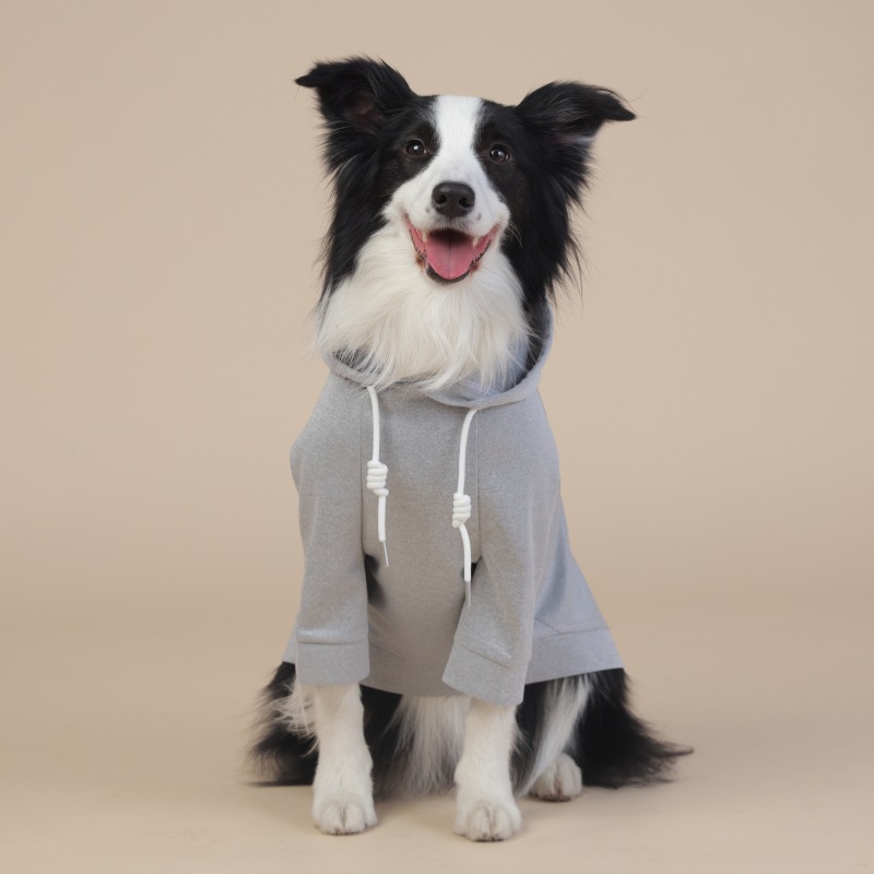 V888-ELOSUNG31186-202505281126-00 Grey Classic Dog Sweatshirt with Hood & Drawstrings - For Large Dogs (Size : 8XL) - Image 1