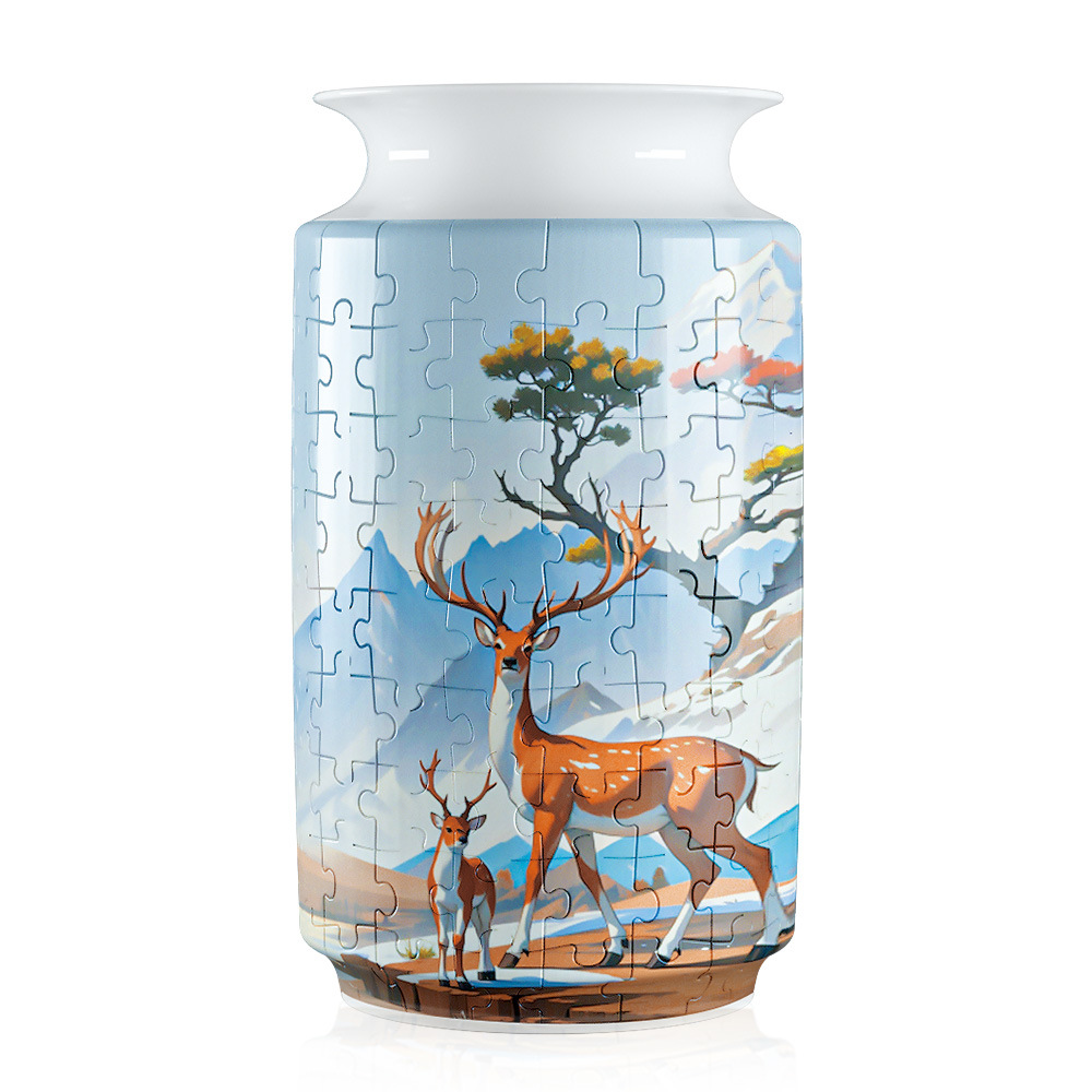 V888-ELOSUNG32043-202505261523-00 Colorful Style 2 DIY 3D Puzzle Vase - Creative Jigsaw Flower Holder with Waterproof Liner - Decorative Home Accent & Unique Gift - Image 1