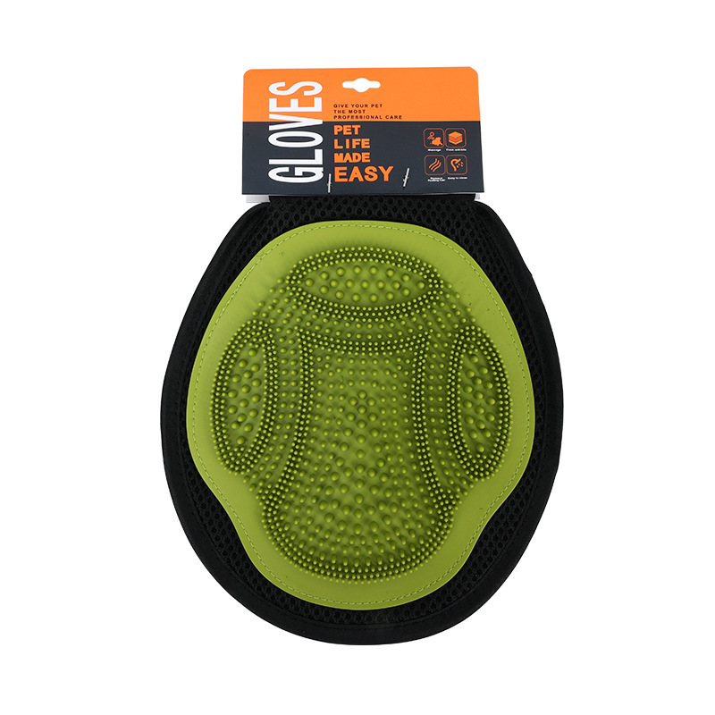 V888-ELOSUNG32329-202506101840-00 Green 3-Pack Gentle Pet Grooming Glove - Deshedding, Bathing & Massage Mitt for Dogs & Cats, Breathable & Adjustable - Image 1