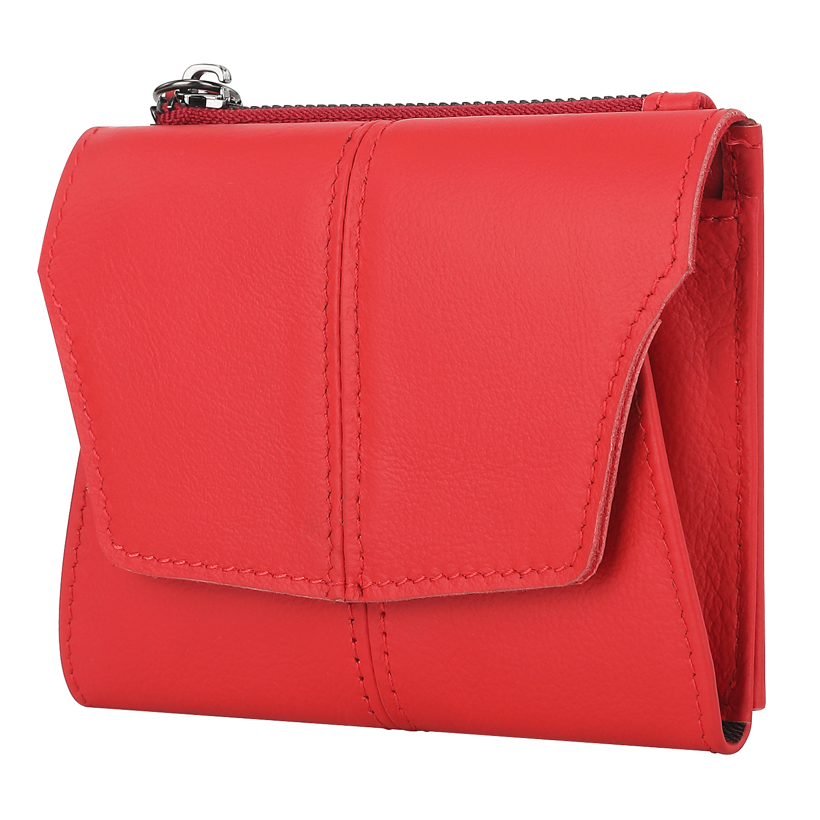 V888-ELOSUNG33035-202505261520-00 Red Genuine Leather Women's Wallet -C Multifunctional Coin & Card Holder, Fashionable Card Box in Top-Grade Cowhide - Image 1
