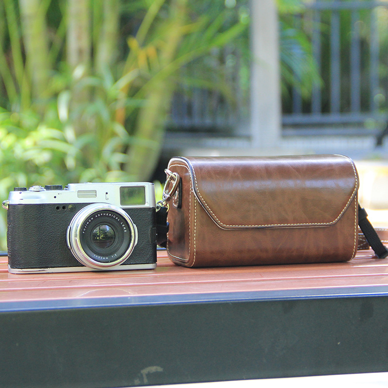 V888-ELOSUNG33039-202505261521-00 Coffee PU Leather Camera Bag for Fujifilm X Canon G Olympus PEN - Compact Vintage Design - Image 1