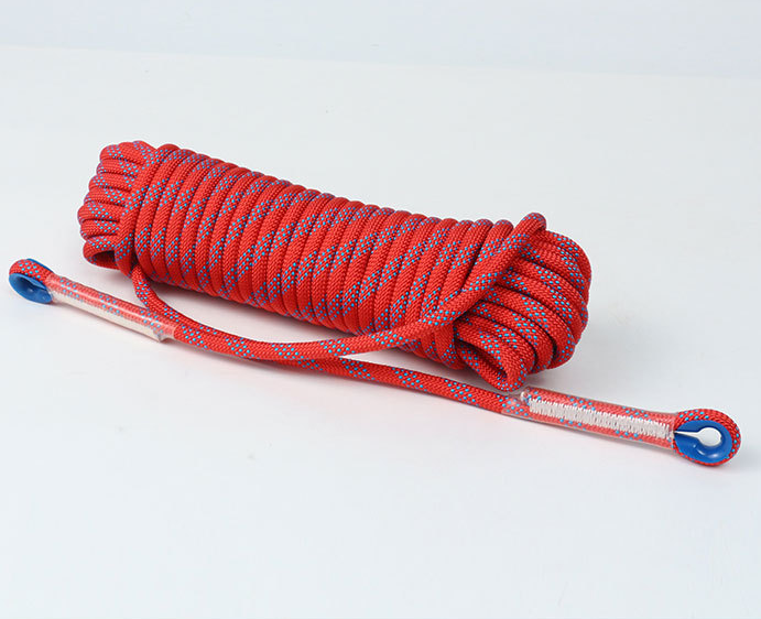 V888-ELOSUNG33168-202506101846-00 Red 10mm Double Hook Climbing Rope Set - 20m Durable Outdoor Safety Rescue Cord - Image 1
