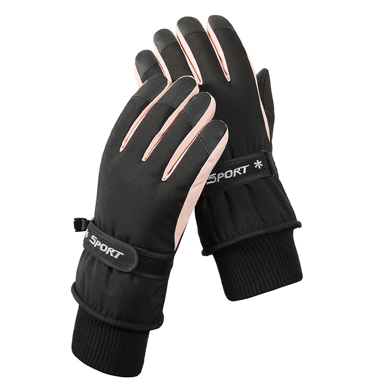 V888-ELOSUNG33218-202506091611-00 Women's Black Top-Rated Waterproof Touchscreen Ski Gloves - Fleece-Lined for Men & Women - Image 1