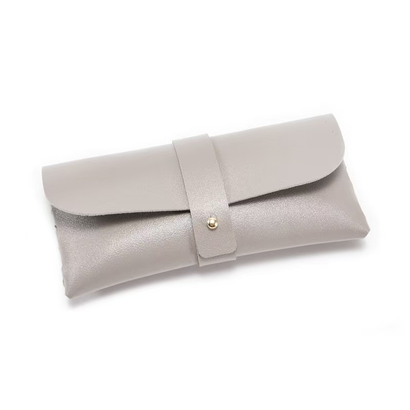 V888-ELOSUNG34004-202505301903-00 3-Piece Grey Chic & Sleek PU Leather Soft Eyeglass Case - Protective Pouch for Sunglasses & Reading Glasses - Image 1