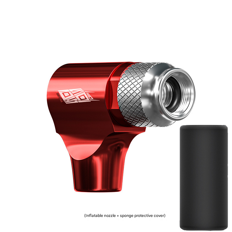 V888-ELOSUNG34068-202506111838-00 Red Portable CO2 Bike Tire Inflator with Nozzle - Quick Inflation for Road and Mountain Bikes - Image 1