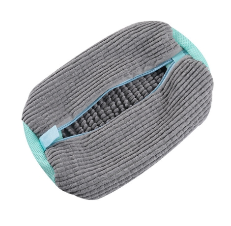 V888-ELOSUNG34071-202506061521-00 Grey 2piece Durable Sneaker Wash Bag for Washing Machine - Anti-Deformation Shoe Protector with Chenille Fabric - Image 1