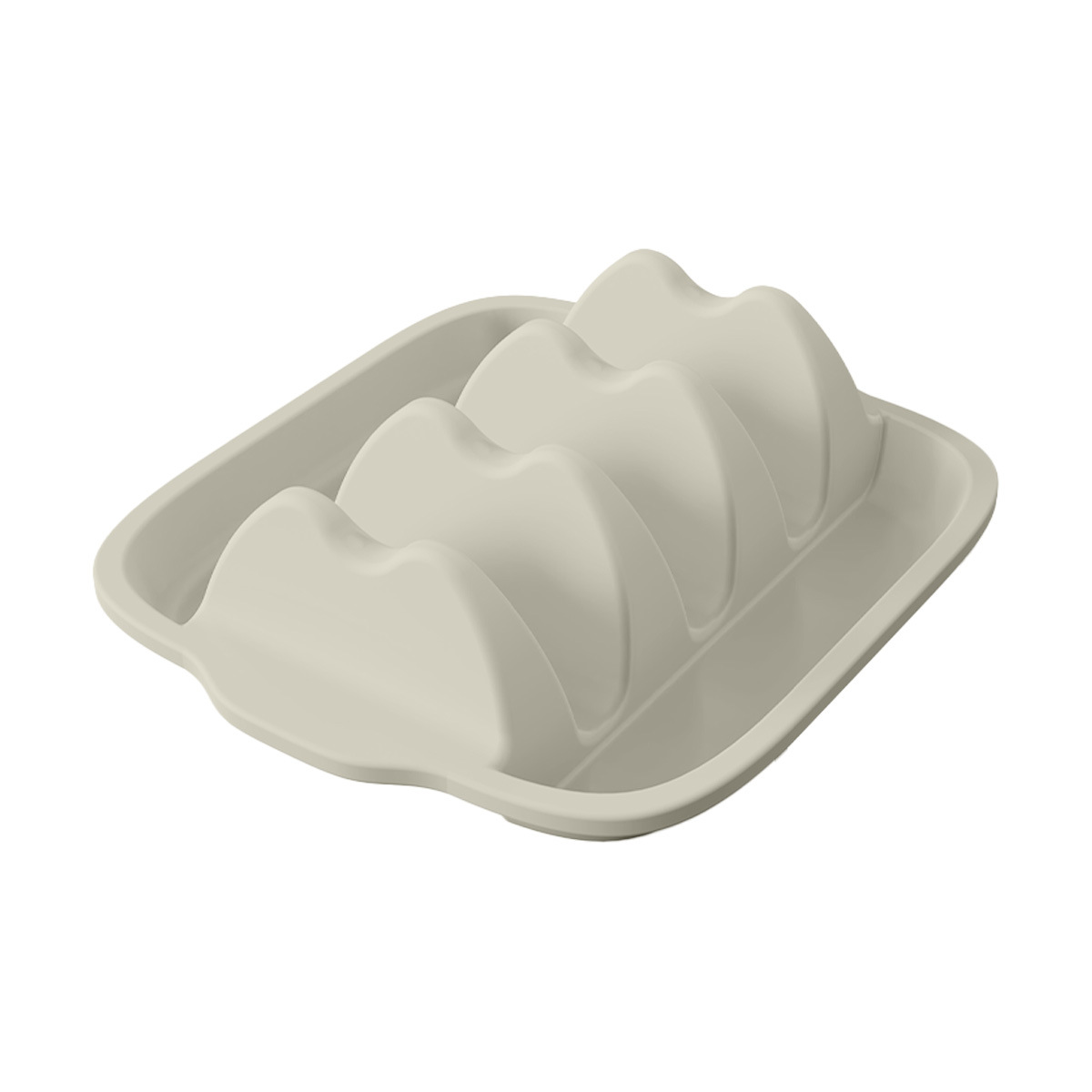 V888-ELOSUNG34077-202506061520-00 White Silicone Taco Holder Tray - Creative Non-Slip Corn Taco Serving Rack with 4 Compartments - Image 1