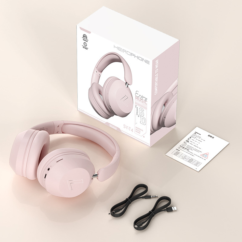 V888-ELOSUNG34091-202506091240-00 Pink SY-T4 luetooth Music Headset - New Wireless Over-Ear Headphones with Long Battery Life for Sports and Universal Phone Compatibility - Image 1