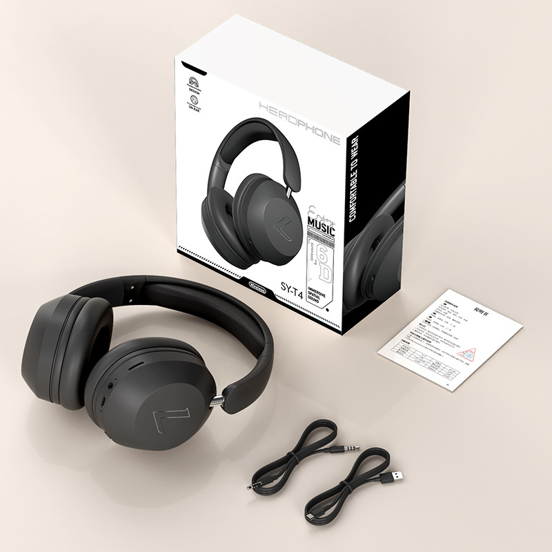 V888-ELOSUNG34093-202506091240-00 Black SY-T4 luetooth Music Headset - New Wireless Over-Ear Headphones with Long Battery Life for Sports and Universal Phone Compatibility - Image 1