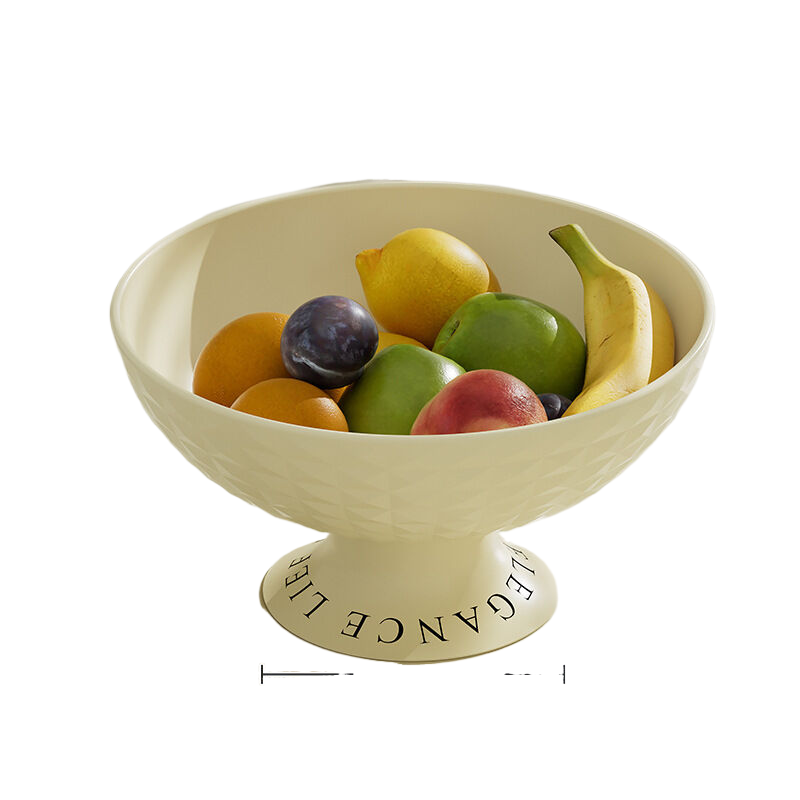 V888-ELOSUNG603-202010-00 Diamond Fruit Plate Cream White 25.8/12.8x13.5cm - Image 1
