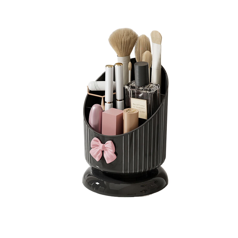 V888-ELOSUNG623-201994-00 Large capacity cosmetic storage box black (with bow tie) - Image 1