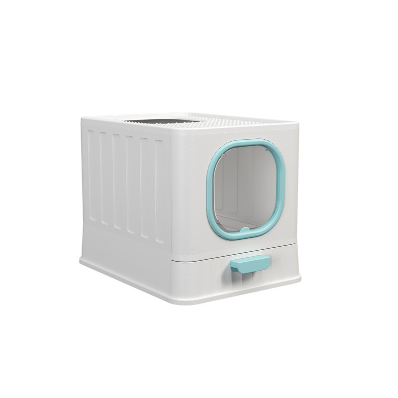 V888-ELOSUNG941-201958-00 Plastic folding fully enclosed cat litter box blue 38 * 51 * 39CM - Image 1