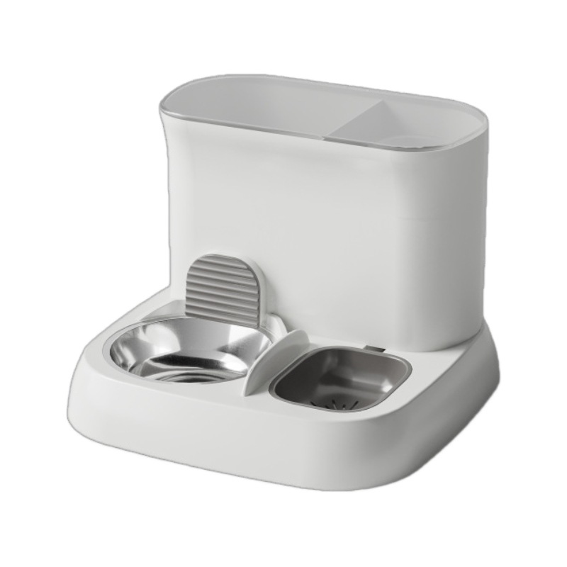 V888-ELOSUNG966-201956-00 Pet automatic feeding water dispenser stainless steel bowl grey 28.5 * 28.5 * 25CM - Image 1