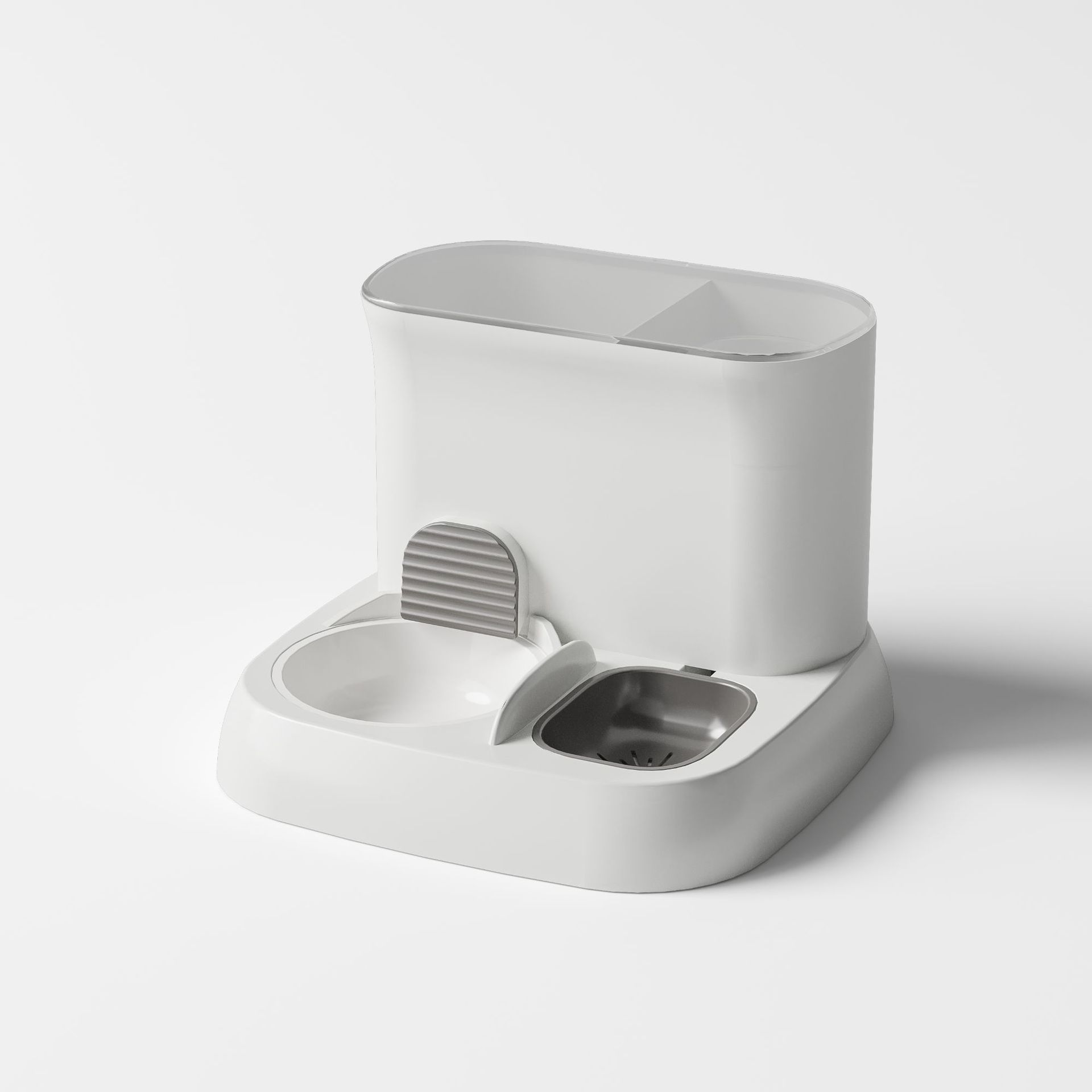 V888-ELOSUNG969-201953-00 Pet automatic feeding water dispenser ceramic bowl grey 28.5 * 28.5 * 25CM - Image 1