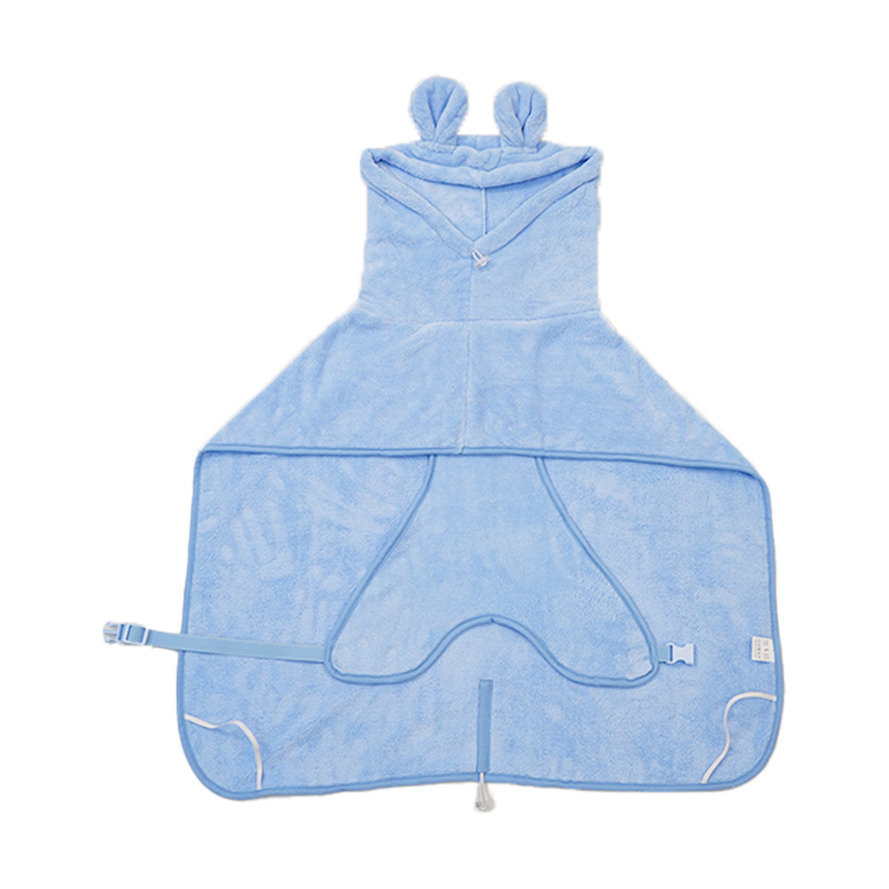 V888-EOSUNG31016-202505191142-00 Blue Hooded Dog Bathrobe - Super Absorbent, Adjustable Fit, Cozy Pet Towel (Size : L) - Image 1