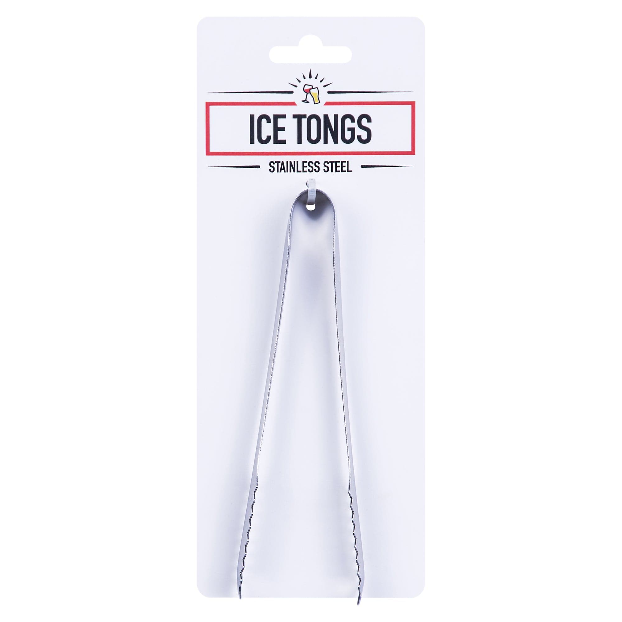 V915-KU0146-203754-00 Stainless Steel Ice Cube Tongs Anti Slippery Clamp with Serrations and Long Jaws - Image 1