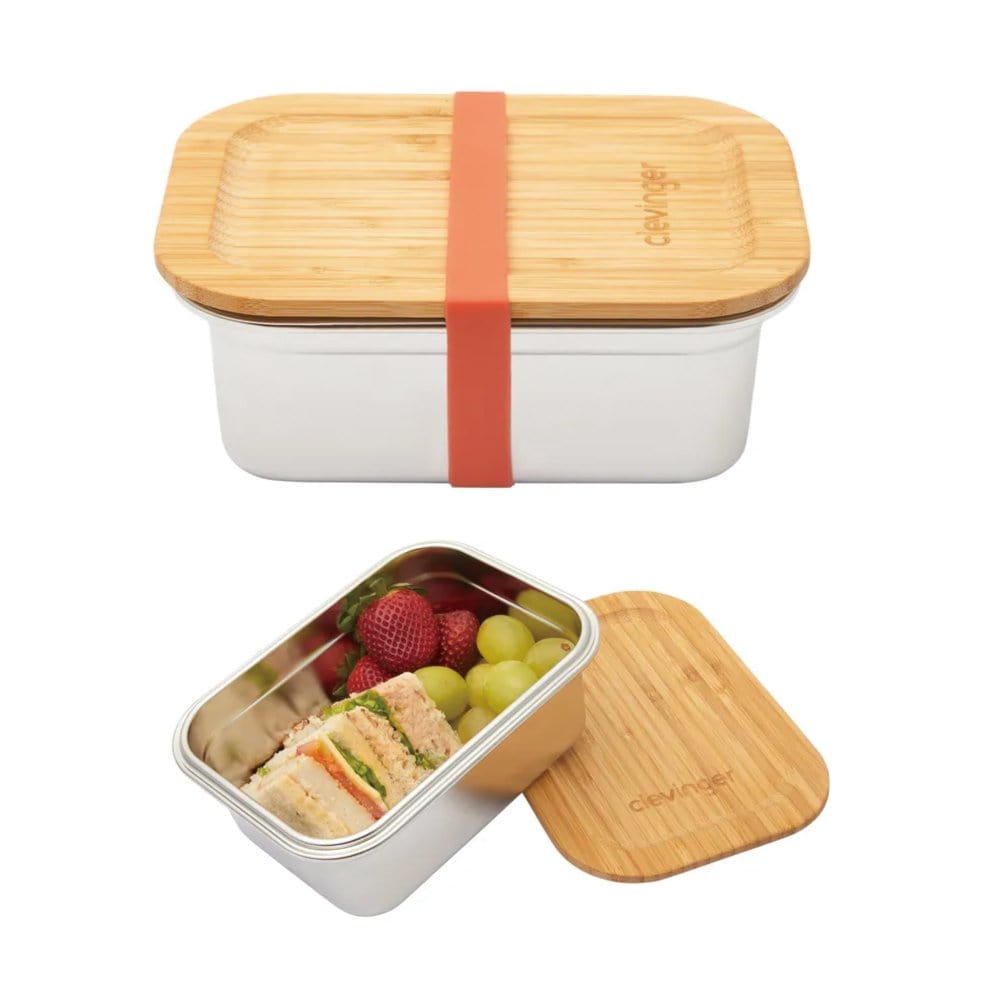 V915-KU0171-204060-00 Clevinger Stainless Steel Bamboo Medium Lunch Box 800ml - Image 1