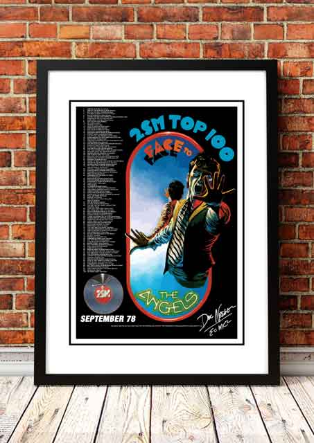 V967-A30425-A4-223803-00 The Angels (Angel City) 'Face to Face' In Store Poster 1978- Framed A4 - Image 1