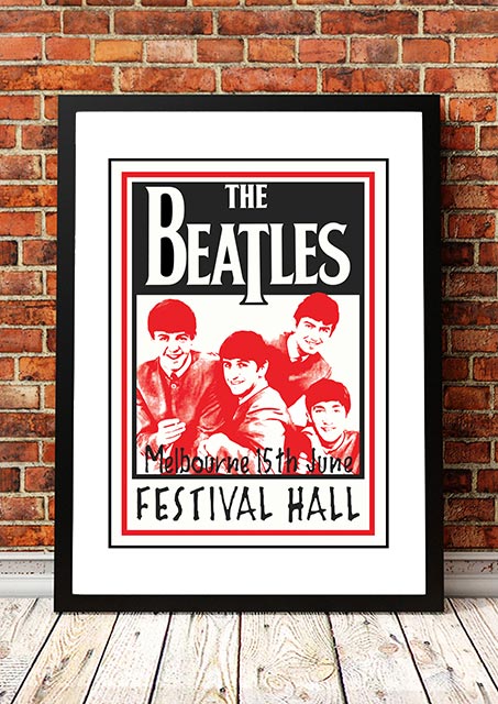 V967-A30427-A1-223792-00 The Beatles 'Festival Hall' Melbourne, Australian Tour Poster 1964 - Framed A1 - Image 1